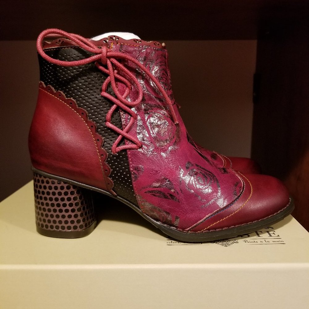 Spring Step L'ARTISTE LIZEIT bootie. Bordeaux Multi Size EU 35 US 5